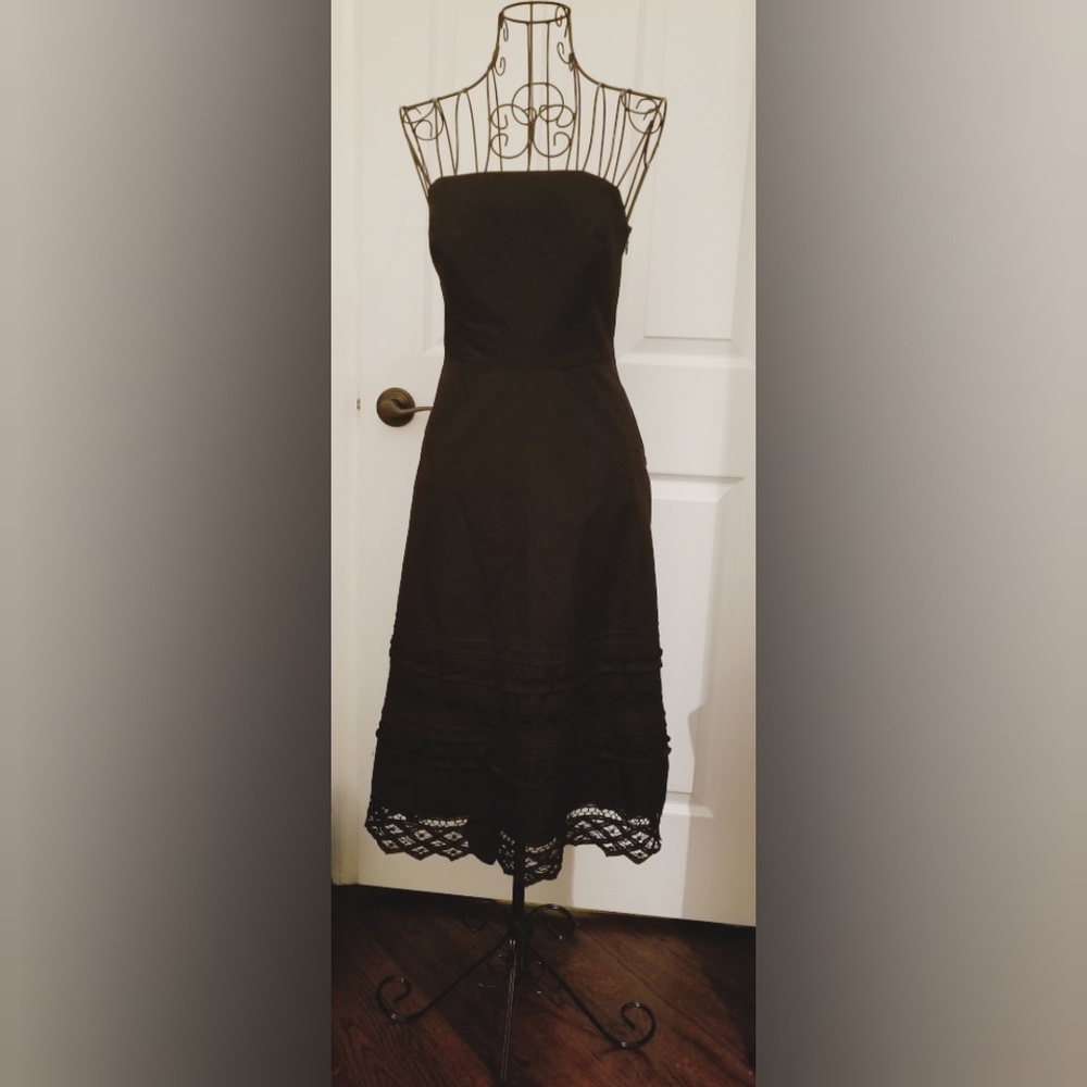Ann Taylor Loft Strapless Black Dress Sz 4P